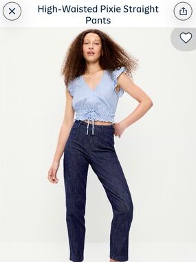 Old Navy High-Rise Straight Jeans - Dark Indigo